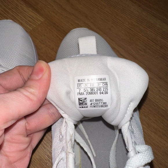 adidas women’s  Off-White Mesh Athletic Sneakers - Picture 3 of 7